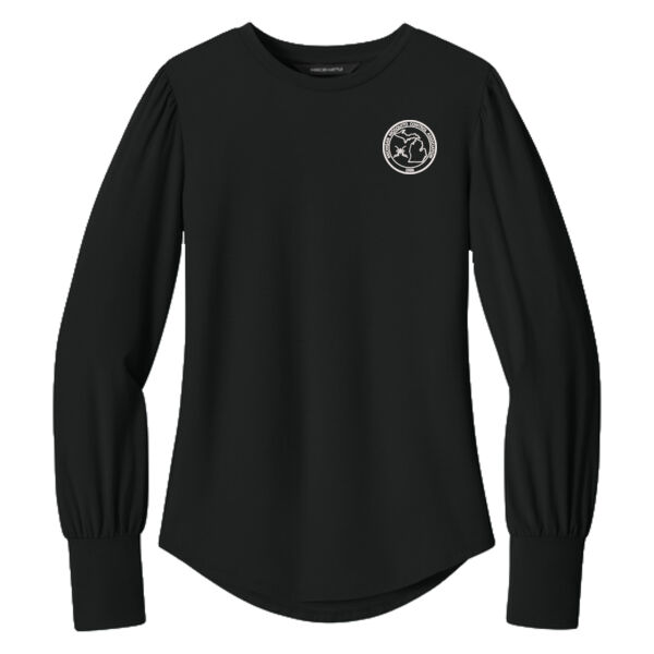 MMCA  - Women's Stretch Jersey Long Sleeve Blouson Top Thumbnail